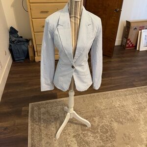 Striped Blue Blazer for Women